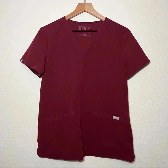 FIGS Maroon Casma Scrub Top - Picture 1 of 4